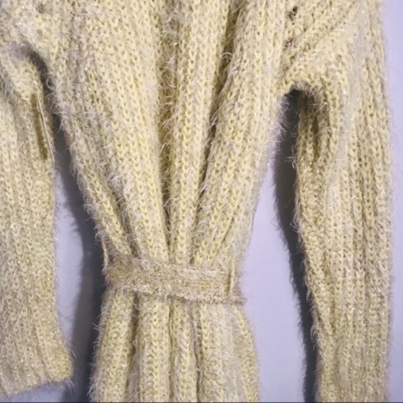 ANTHROPOLOGIE Larkin Shimmer Cardigan Yellow - Picture 10 of 14